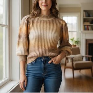 Heartloom Sweater Amara Ombre Balloon Sleeve Brushed Knit Sz XS NWT